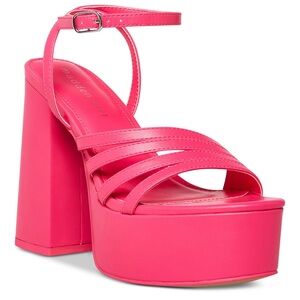 Madden Girl Jadda Chunky Platform Heel Sandals  Fuchsia Size 9